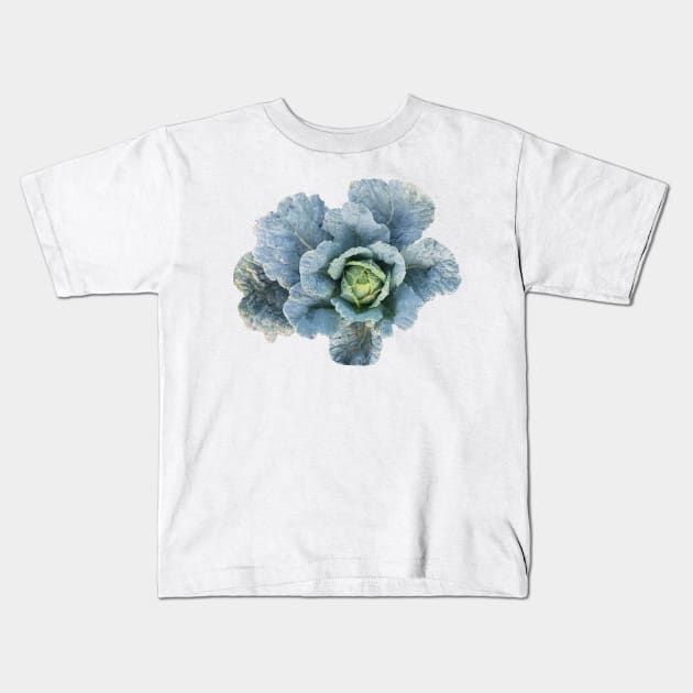 Cabbage Green Leaves Kids T-Shirt by DesignMore21